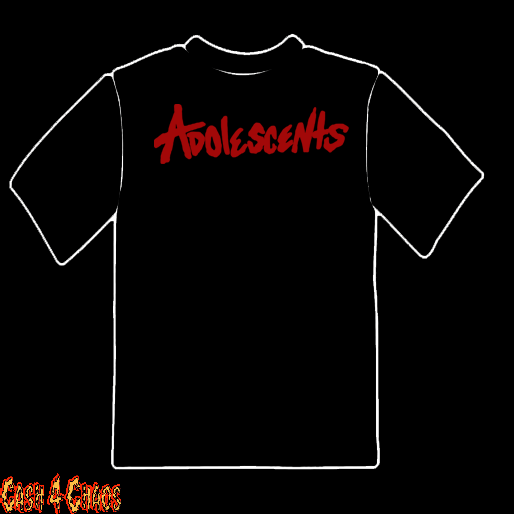 Adolescents Red Logo Design Tee Cash 4 Chaos