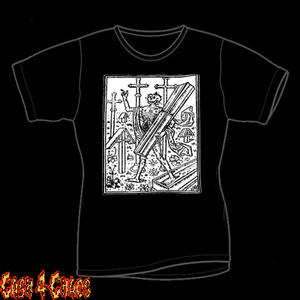 Wood Burning Allegoric Representation of Death Design Baby Doll Tee