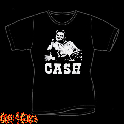 Johnny Cash Flippin The Bird Design Baby Doll Tee