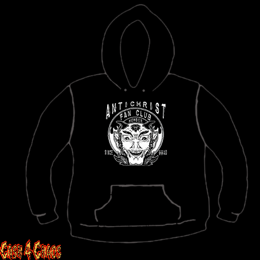 Antichrist Fan Club Design Screen Printed Pullover Hoodie