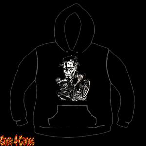 Dragstrip Frankenstein Design Screen Printed Pullover Hoodie