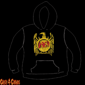 Slayer "Iron Eagle" Gold & Red Design Screen Printed Pullover Hoodie