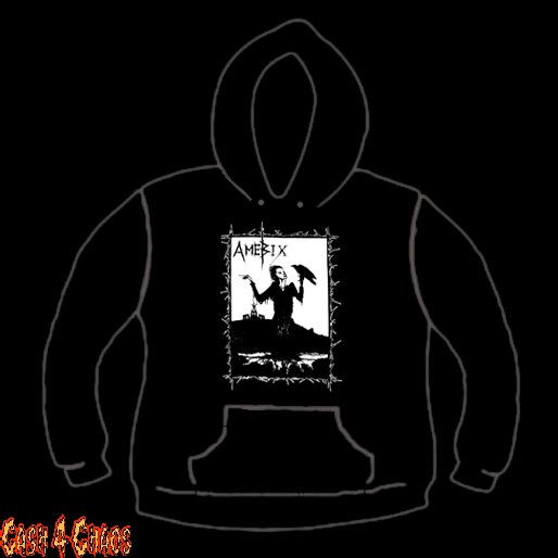 Amebix Band Design Screen Printed Pullover Hoodie Cash 4 Chaos