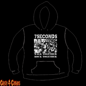 7 Seconds "Walk Together Rock Together" Design Screen Printed Pullover Hoodie